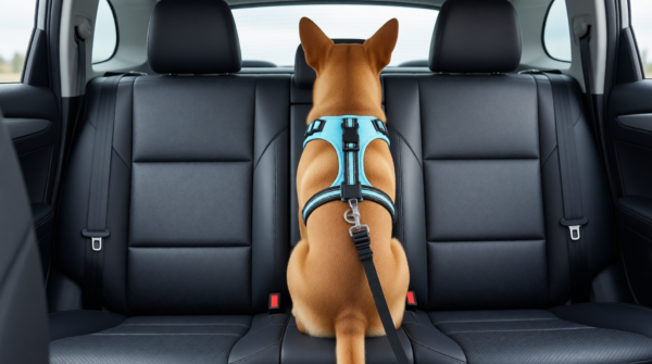 arnés de seguridad para perro en coche con cinturón